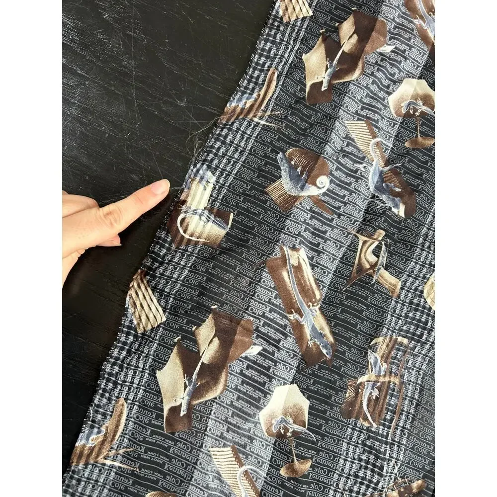 Silky Square Scarf- Vtg Kenneth Cole- New York- lizard Geico abstract 20x20